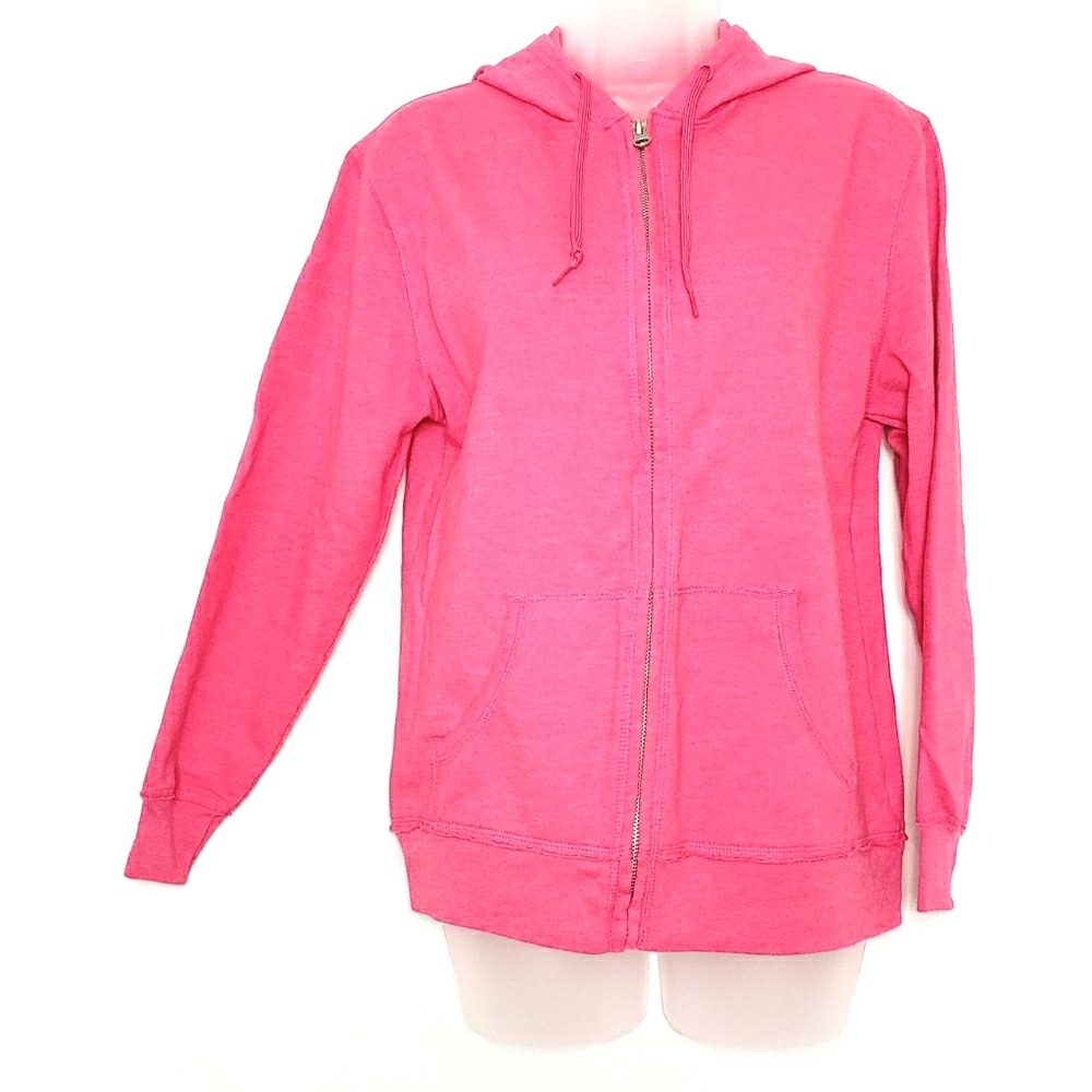 Hanes Pink Hoodie Zip Up Sweatshirt w/ Pockets